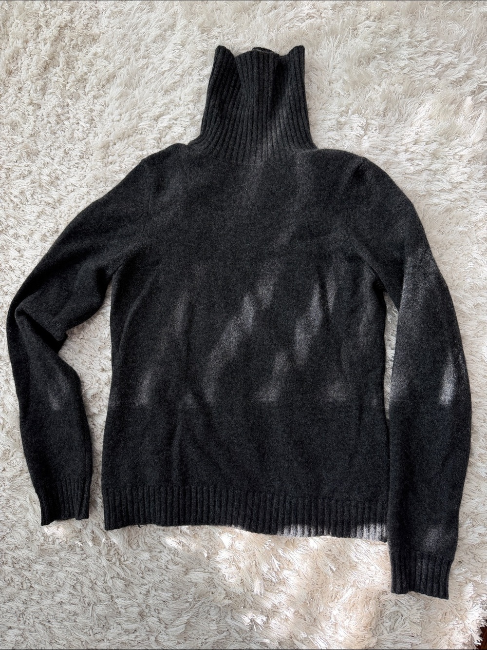 Women's Charcoal cashmere Turtleneck Sweater M